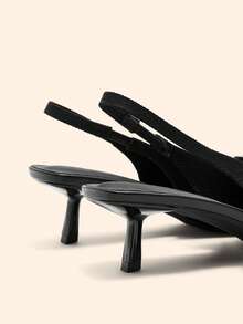 CUCCOO BASICS Women's Pointed Toe Bow Decor Fashion High Heels - Black - View 8