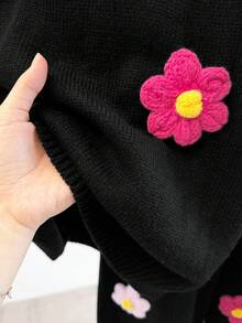 GlowEve CURVE مجموعة بنطلون وسترة محبوكة بطبعة زهرية للمرأة ذات المقاسات الكبيرة - متعدد الألوان - مشاهدة 7