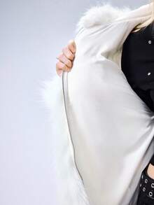 ROMWE EDITION Y2K 时尚仿皮草女式外套 - 白色 - 查看 9