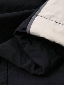 DAZY 2pcs Toddler Boys Casual Contrast Color Jacket And Pants Set - Black and White - View 9