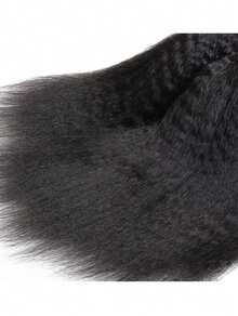 3Pcs Kinky Straight Human Hair Bundles 10-28 Inch Yaki Straight Human Hair 3 Bundles Yaki Straight 12A 100% Unprocessed Brazilian Virgin Remy Human Hair Extension For Women - Natural Black - View 6