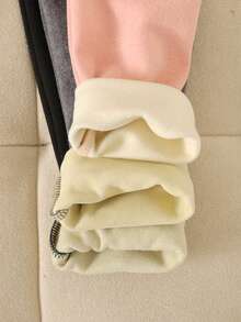 SHEIN Bộ 3 quần legging lót nhiệt họa tiết trái tim dệt kim cạp cao cho bé gái tuổi teen - Màu Hồng baby - Xem 3