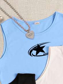 SHEIN Leap Crew 3件套少女休闲简约爱心星图案吊带背心，适合夏季穿着 - 彩色 - 查看 4