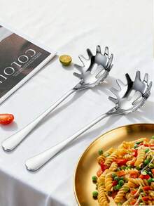 1pc Stainless Steel Pasta Spoon, Household Noodle Spoon, Bar Ice Scoop, Dumpling Scoop, Egg Scoop, Suitable For Families, Hotels, Restaurants, Bars, Etc Christmas Gift