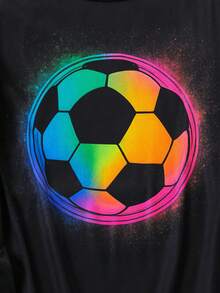 Tween BoyBlack Base Minimalist Blue Print Long Sleeve Snug Fit Loungewear Set - Multicolor - View 7