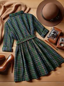 GlowEve Ladies Weave Casual Vacation Party Autumn Dresses For Christmas - Dark Green - View 2