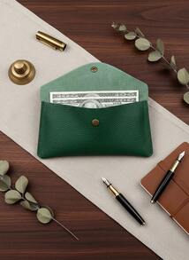 Cirelle 1 件 PU 皮革现金信封，可重复使用现金信封钱包，适合旅行和预算，多功能钞票钱包套信封夹硬币 - 彩色 - 查看 7