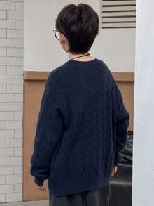 DAZY 秋季大码男童宽松纯色圆领长袖基本款毛衣