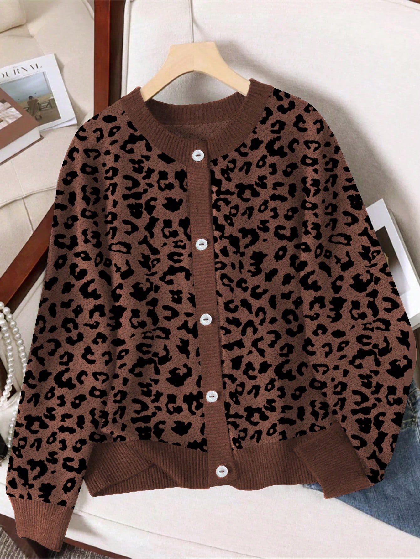 Resyla بلوزة نسائية كاجوال بطبعة نمر، متعددة الاست...