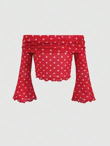 SHEIN Conjunto de Top de Manga Longa Assimétrica com Estampa de Onça e Calça Flare Casual para Meninas, Confortável e Minimalista - Multicolorido - Visão 8