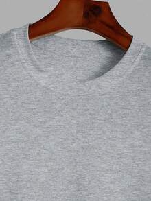 Manfinity Homme Men's Long Sleeve T-Shirt With Poker Print, For Fall - Grey - View 4