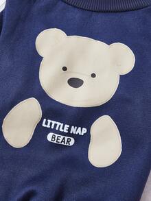 PETSIN 1 Brown Teddy Bear Letter Printed Pet , Black Thick Warm Pet Suit