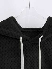 GlowEve 2025秋冬季休闲日常穿着高端设计拼接撞色连帽羊羔绒套头卫衣，厚实宽松，百搭 - 彩色 - 查看 5