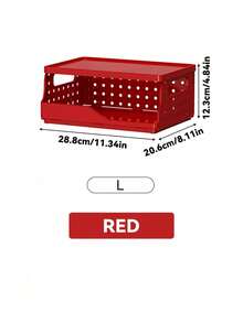 Joivida 1 Giỏ đựng đồ bằng nhựa Macron nhiều màu sắc có thể gấp gọn, hoàn hảo để cất giữ và sử dụng hàng ngày, dễ dàng lắp ráp, có thể sử dụng trong nhà bếp, phòng tắm, văn phòng, phòng khách, lớp học, nhà ở - Nhiều màu - Xem 19