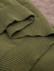Rosumi Suéter holgado de mujer talla grande de color verde avena y caqui, con hombros caídos, cómodo y cálido para otoño e invierno, apto para uso casual diario en el hogar, atuendos festivos y tops de estilo campestre - Multicolor - Ver 8