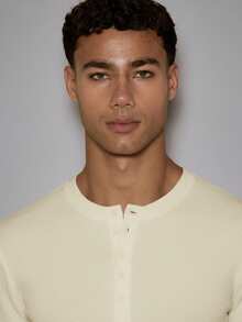 Musero Blusa de manga larga con botones a presión y tejido de waffle para capas, primavera-verano - Beis - Ver 2