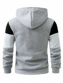 Manfinity Homme Men's Letter Print Contrast Color Long Sleeve Pocket Drawstring Hoodie Sweatshirt Men Hoodies Pullovers Mens Hoodies Casual Old Money,Daily Leisure, Weekend Trips, Outdoor Activities, Travel Expeditions, Relaxed Work Environments Or Semi-Formal Occasions, Boyfriend/Husband Gift, Anniversary Gift Party Christmas New Years - Multicolor - View 2