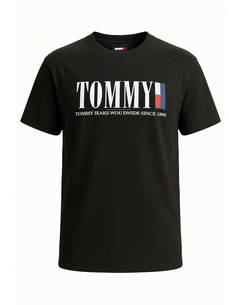 Tommy Hilfiger Men Short Sleeve T-Shirt Black - Black - View 1