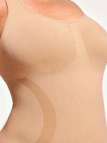 SHAPORA Plus Size Women Solid Color Ruched Camisole Shapewear Top - Beige - View 5