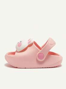Cozy Pixies 1 Pair Breathable Rabbit Design Cute Casual Outdoor Slip-On Anti-Slip Lightweight Flat Baby Sandals - Pink - View 3
