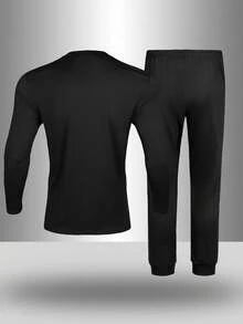 Manfinity Sport Corelite Bộ đồ thể thao nam 4 món, áo dài tay và quần dài, bộ đồ tập gym 2 mảnh, bộ đồ thể thao thường ngày, bộ đồ tập gym tay dài, bộ đồ tập luyện. - màu đen - Xem 2