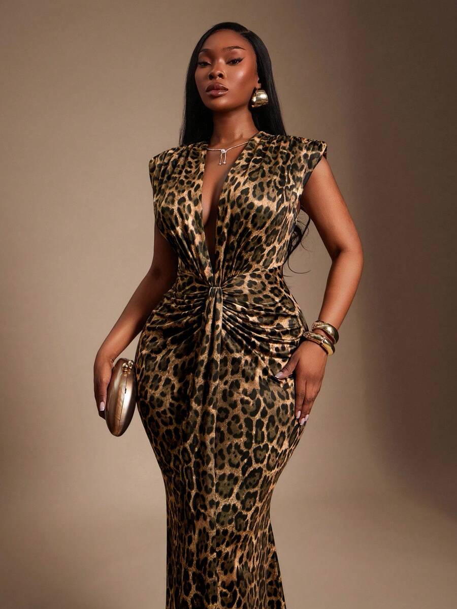 Radiana Áo hở vai, cổ chữ V sâu, thanh lịch, quyến rũ, gợi cảm, lấp lánh cỡ lớn dành cho nữ, mùa thu và mùa xuân, mùa hè, váy đuôi cá có đệm vai, thời trang tối giản để mặc hàng ngày, váy dự tiệc, phù hợp cho vũ hội, dạ hội, trang phục du ngoạn, ngày lễ tình nhân, lễ hội âm nhạc, hòa nhạc, tiệc hóa trang, đi chơi, nhiều lớp, ngày lễ, - màu nâu - Xem 1