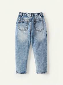 Maija Kids Maija Kids 男童浅蓝色休闲牛仔裤，带口袋 - 淺色水洗藍 - 查看 2