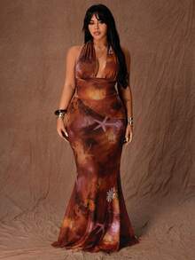 Rustia 2pcs/Set Fashionable Autumn Spaghetti Strap Sexy Sleeveless Top And Bodycon Mermaid Midi Skirt Set - Multicolor - View 4