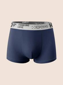3pcs/Set Men's Letter Elastic Waistband Breathable Boxer Briefs