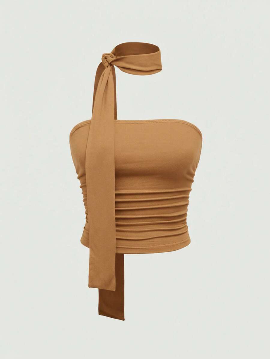 Women Tops - Camel - View 1