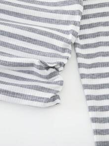SHEIN ChillGRL 3 pièces/Set T-shirts à manches longues ajustés, col rond, taille froncée, style décontracté pour jeunes filles - Multicolore - Voir 8