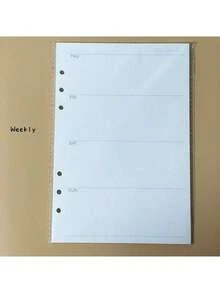 A5 45 Sheets Refill Papers,6 Holes Binder Notebook Inner Paper,Weekly/Monthly/Blank Planner Journal Notebook Parts - White - View 7