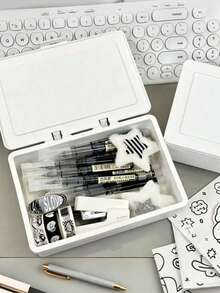 INS 白色照片卡收纳盒 INS 照片卡夹 收纳盒 照片卡套 偶像照片收藏整理盒 1个装 - 白色 - 查看 4