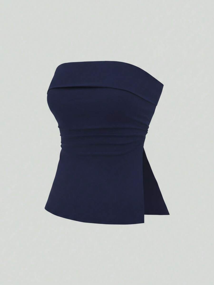 Top mujer stapless cualquier ocasión formal casual trendy corte A femenino - Azul Marino - Ver 1
