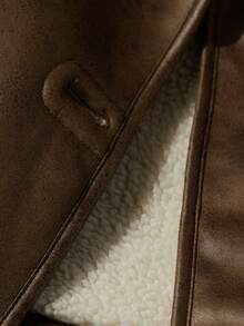 Aveloria Modichic New Retro Chic Versatile Fashionable Suede Faux Fur Jacket, Simple Women Outerwear - Brown - View 7