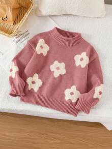 SHEIN Emery Rose Kids 秋冬季少女碎花休闲毛衣