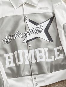 SWAVVY Jaqueta Masculina Casual de Ajuste Folgado de Manga Longa com Abertura Frontal em Couro Sintético