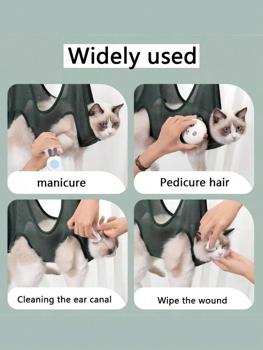 1PC Blue Pet Grooming Restraint Bag For Cats Dogs Nail Trimming Anti Scratch Bite Proof Bathing Grooming Hammock Suspension Holders Pet Care Supplies - Multicolor - View 1