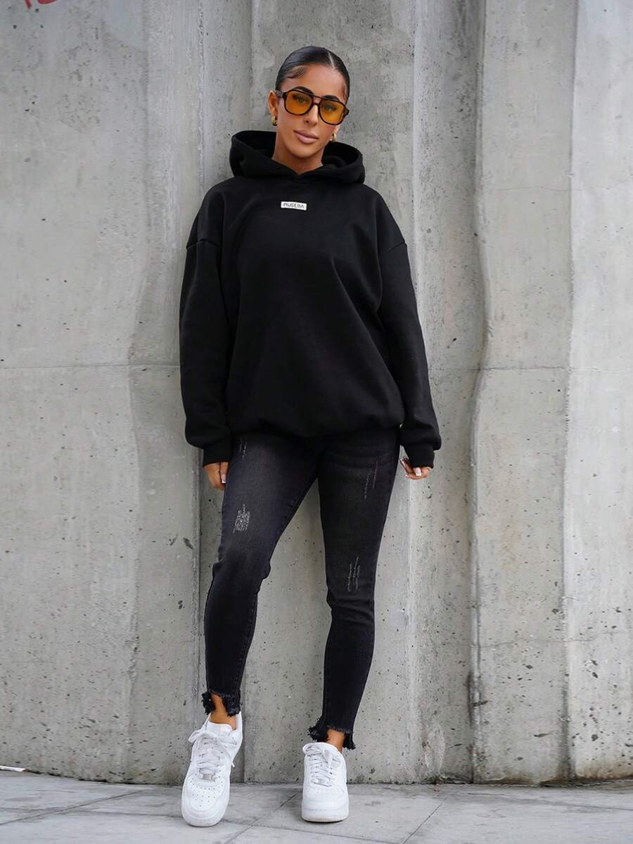 SAYEHFBABY Women Jeans  Thickened Denim - Black - View 1