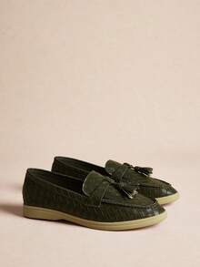 Rosivie Casual Comfortable Slip-On Minimalist Women Flats For Christmas - Green - View 10
