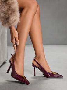 CUCCOO SZL Women's Y2K Punk Style High Heel Pumps, Suitable For Motorcycle, Cool Girl, Halloween, Christmas, Party Outfits - Burgundy - View 4