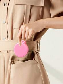 Round Mini Air Cushion Comb, Mini Portable Hairdressing Comb, Foldable Hair Comb With Makeup Mirror, Suitable For Travel Home Outgoing Use - Multicolor - View 8