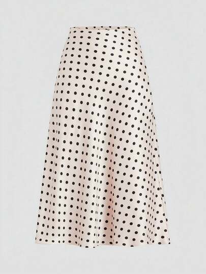 Firerie Falda casual de talla grande con estampado de lunares