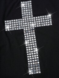 Street Life Men's Cross Pattern Loose Fit Short Sleeve T-Shirt