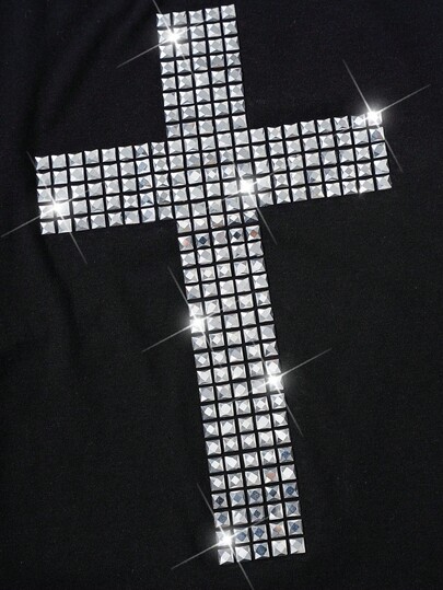 Street Life Men's Cross Pattern Loose Fit Short Sleeve T-Shirt