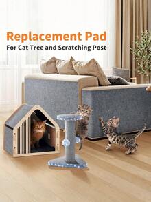 One Piece Of Cut Custom Self-Adhesive Multi-Color Cat Scratching Pad For Cat Climbing Frame Stand, Cat Furniture Protector, Sofa, Steps, Floor, Wall, Ground Protection, Durable Cat Scratching Pad, Ideal Cat Furniture Protection - Light Grey - View 13
