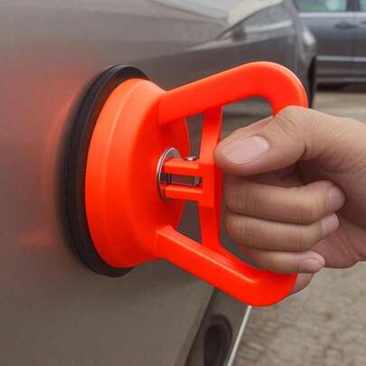 Powerful 2 Pieces Large Car Shape Dent Puller Set - Easy Suction Cup Bump Fixer And Repair Tool - Ideal For Auto Dent Repair