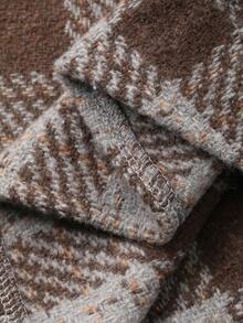 DAZY 休闲通勤格子长裙，秋冬季 - 霧霾藍 - 查看 8