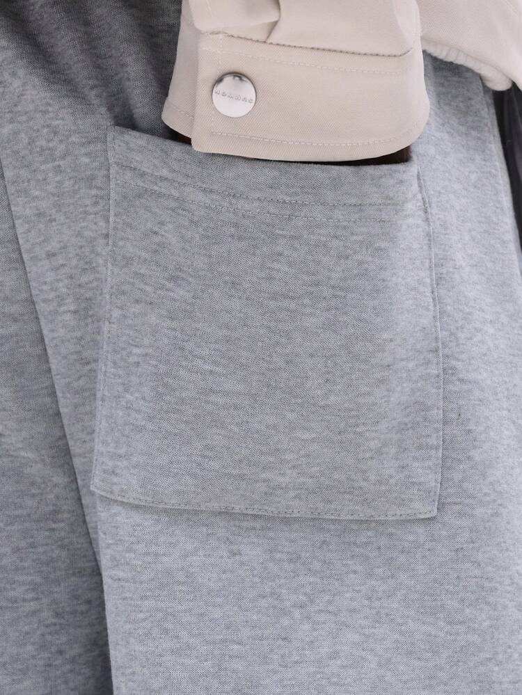 Wide Leg Sweatpants With Embossed Print