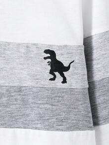 SHEIN Mirajuku Boys' Polo Shirt With Contrast Collar, Long Sleeve, Minimalist & Fashionable - White - View 5